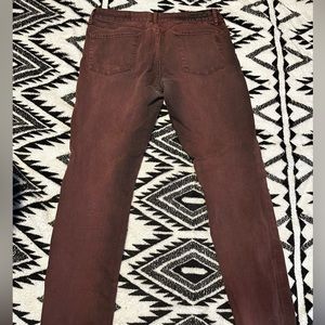 Articles of Society maroon tinted denim wear